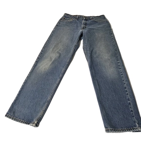 Levi's Vtg 90's Jeans 34x32 Blue 550 Black BATWING Vintage 5 Pocket  Denim 1998‎ - Picture 1 of 9